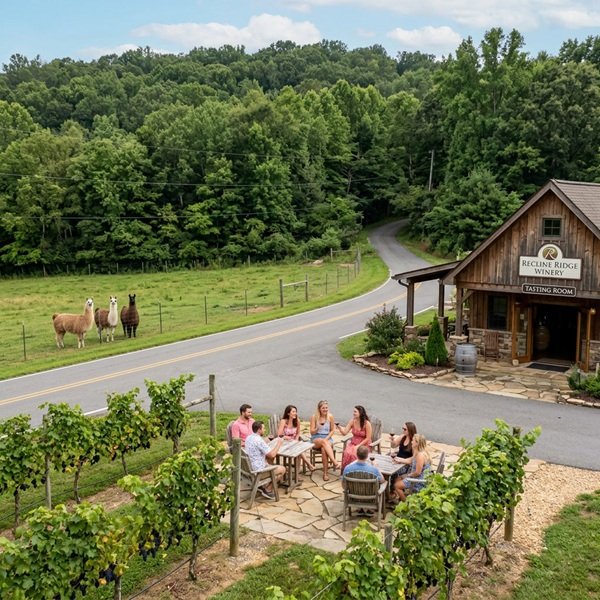 Recline Ridge Winery is located very close to The Llama Sanctuary
